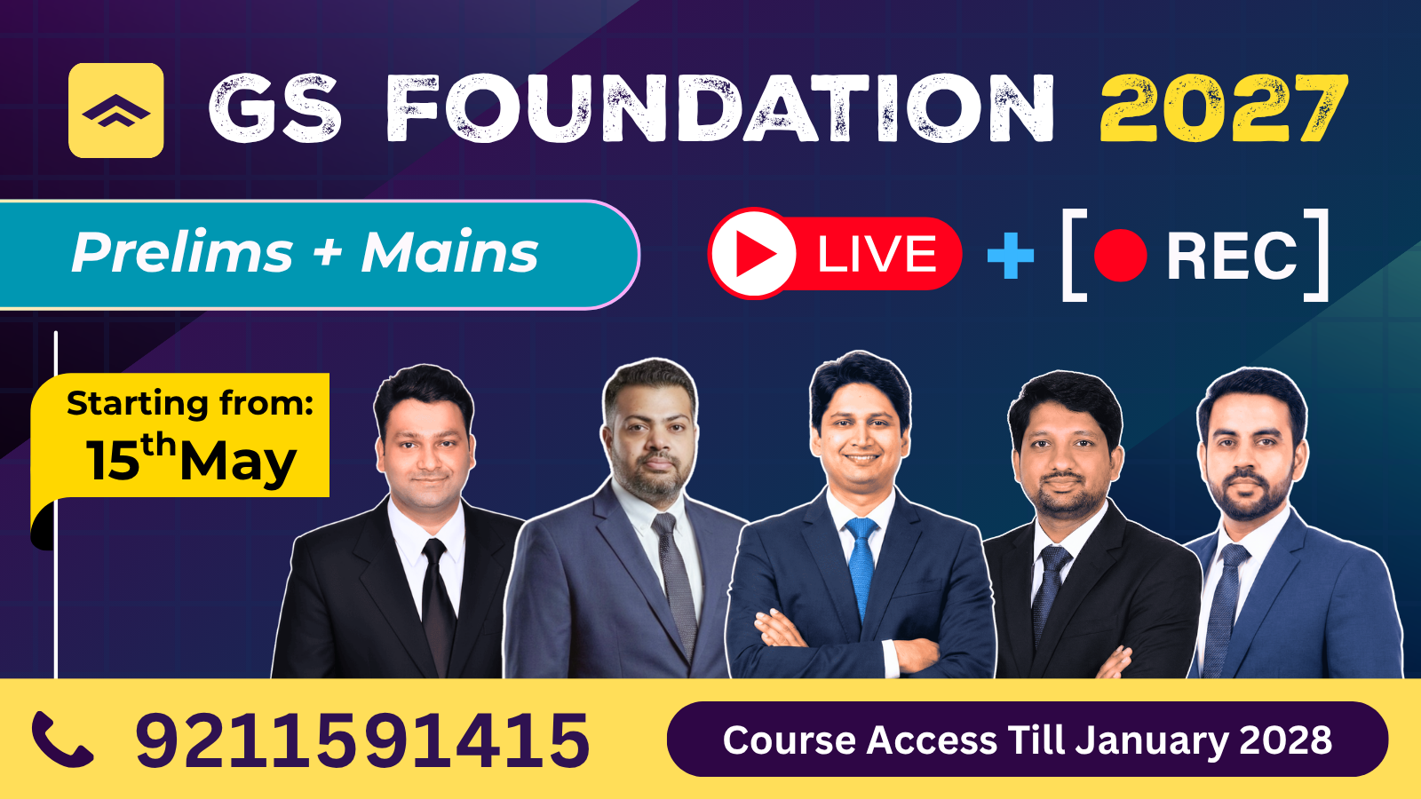 GS Foundation 2027 (Prelims + Mains) (Live + Recorded)