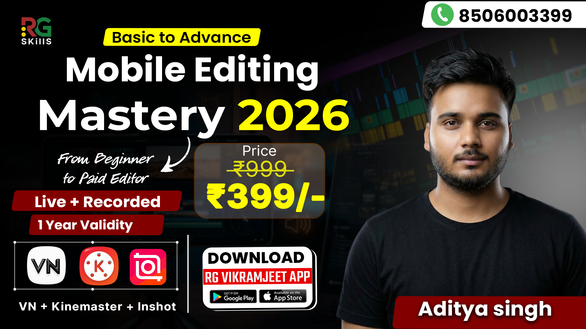 MOBILE VIDEO EDITING COURSE 2026 (BASIC TO ADVANCE) STARTS FROM 11TH MAY 2026