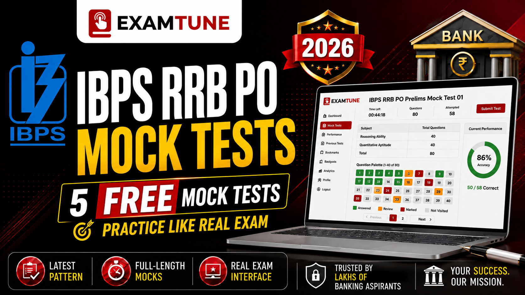 Bank Exam 2026 | IBPS RRB PO 2026 Free Mock Test Series