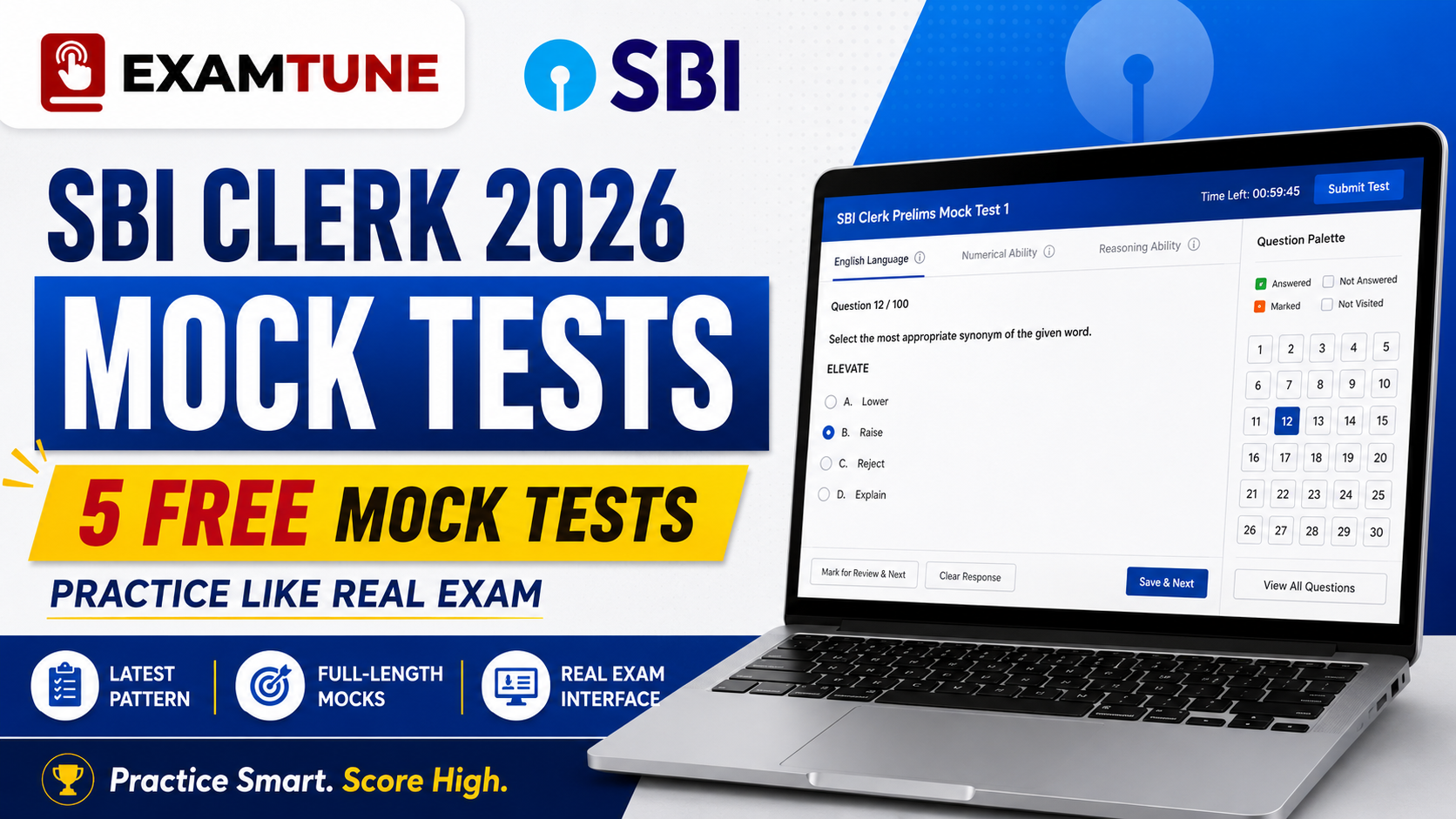 Bank Exam 2026 | SBI Clerk 2026 Free Mock Test Series