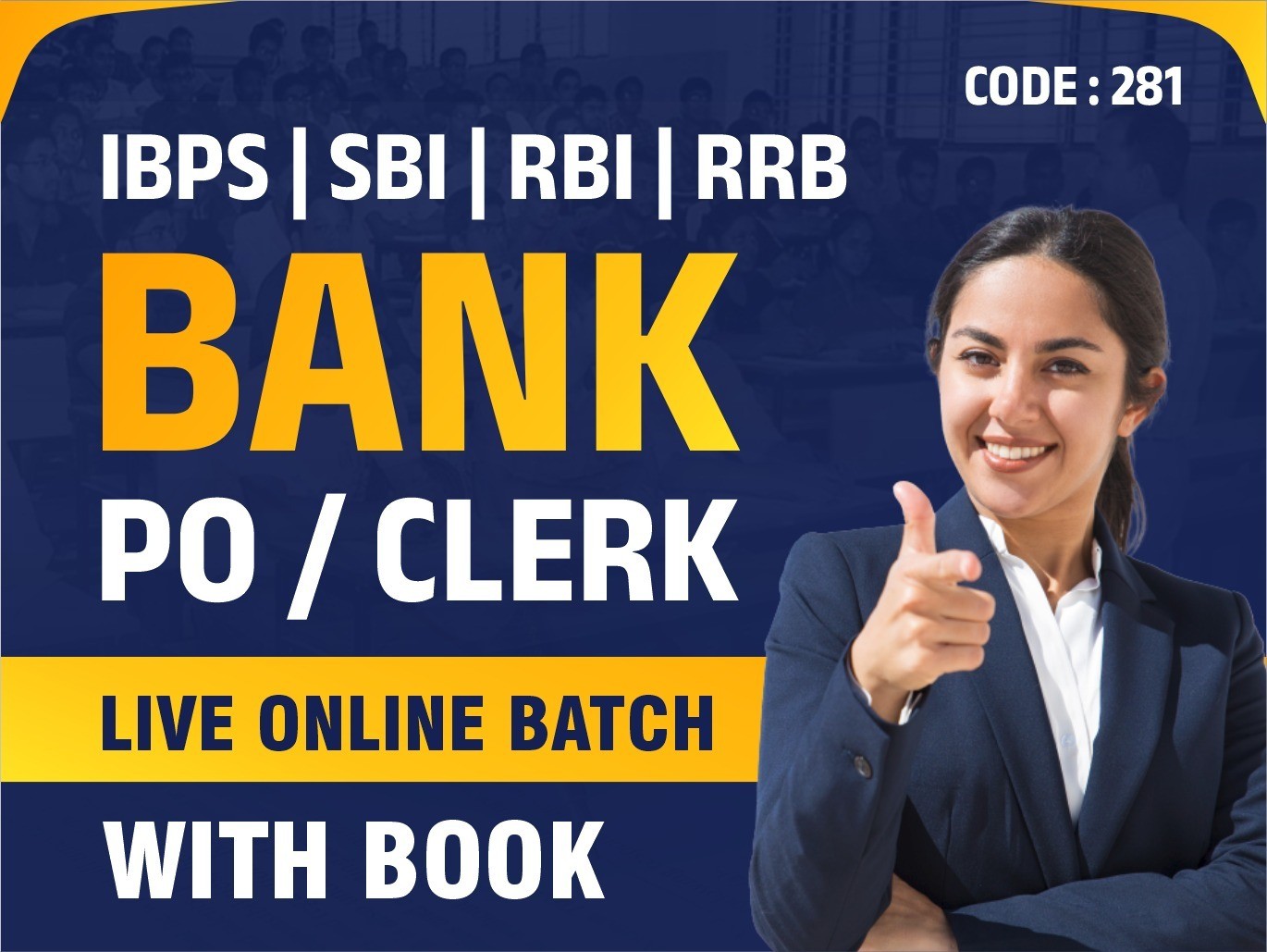 BANK(P.O, Cleark) | LIVE Online Batch | With BOOK | Code 281