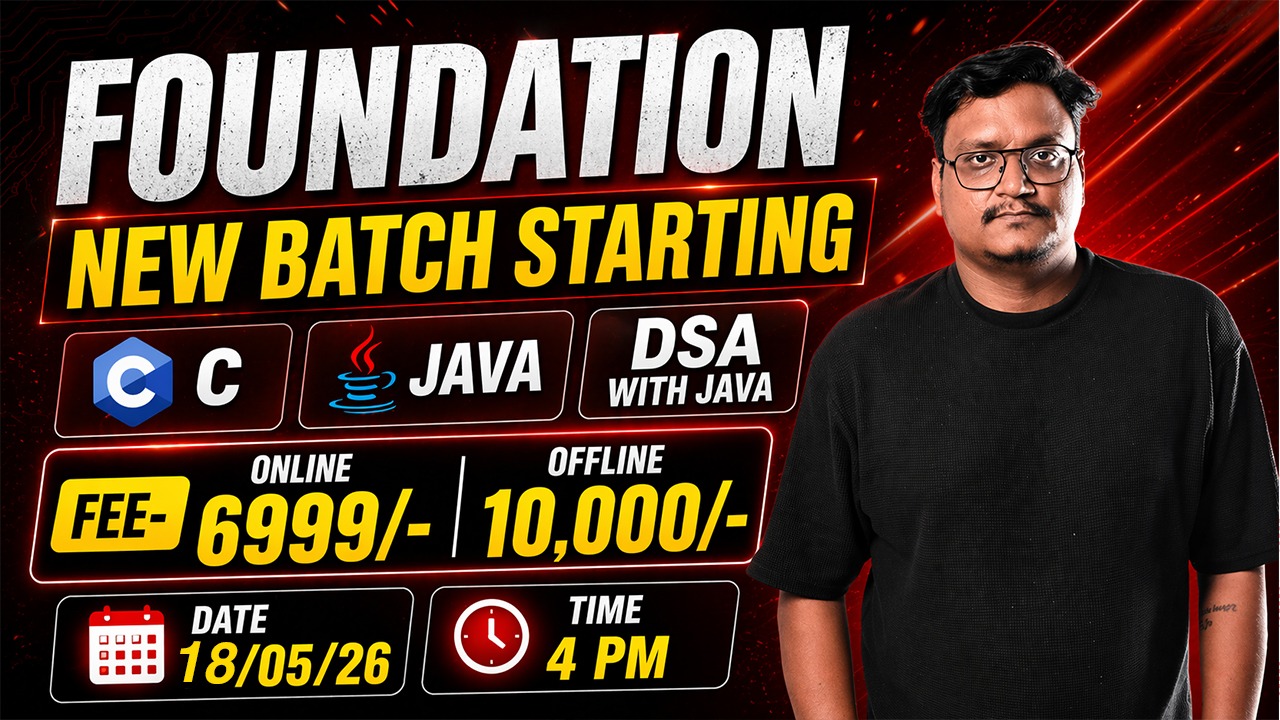 C, Java and Dsa with Java (live classes) 18-May-26 4:00pm