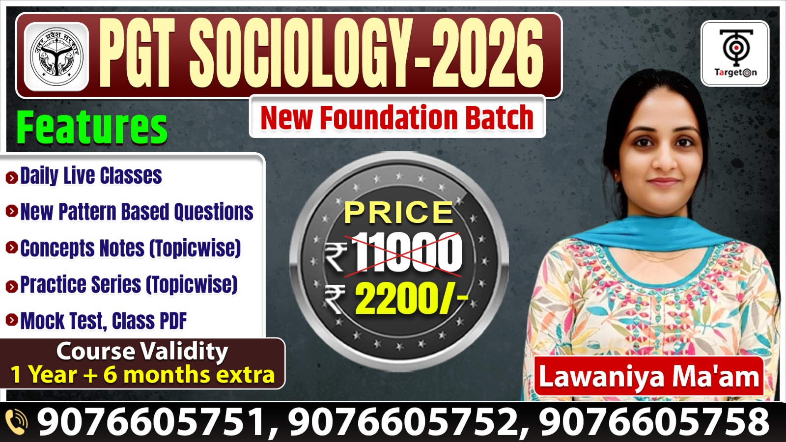 PGT Sociology 2026 - New Foundation Batch 