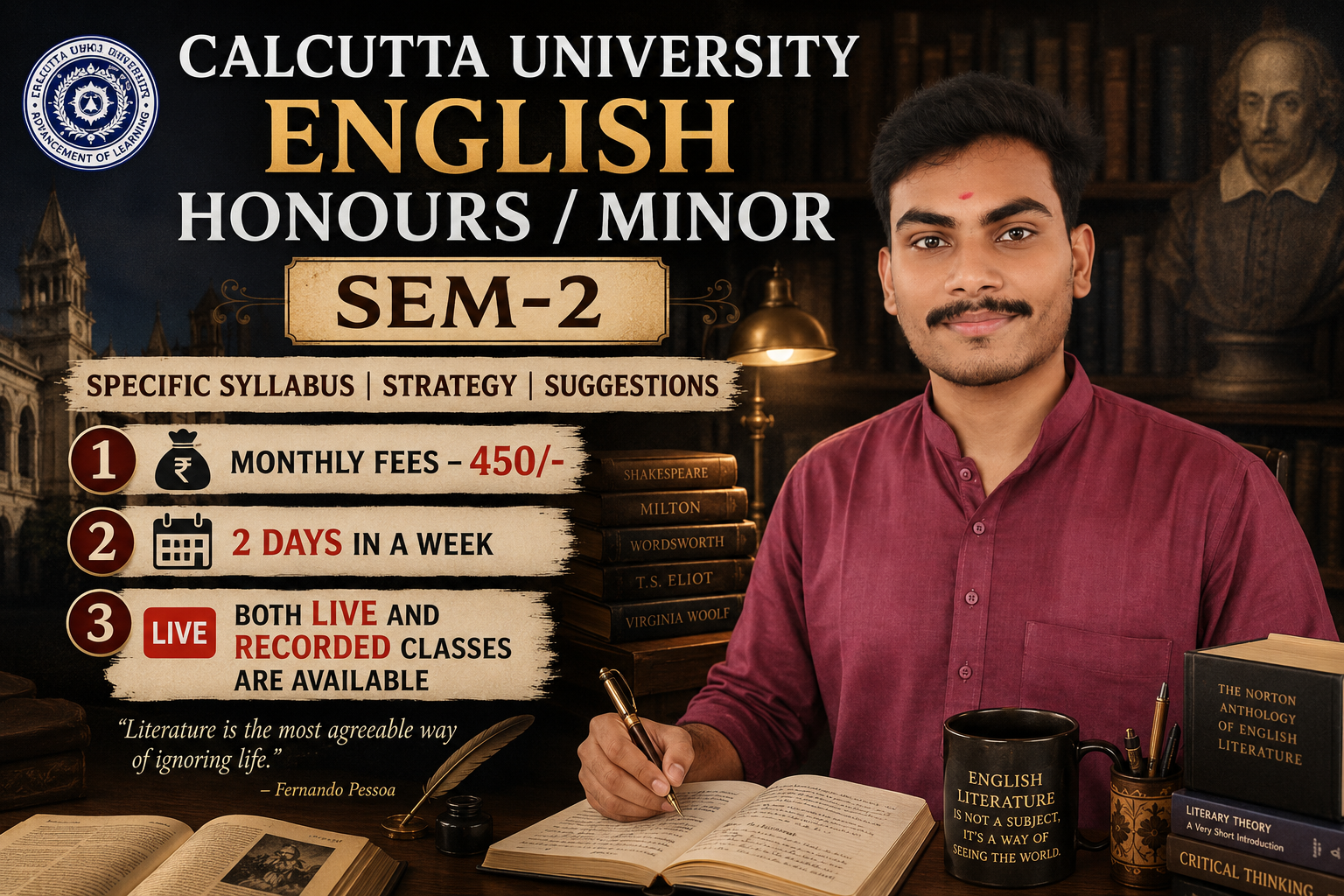 CU CCF SEM-2 ENGLISH HONOURS / MINOR BATCH 