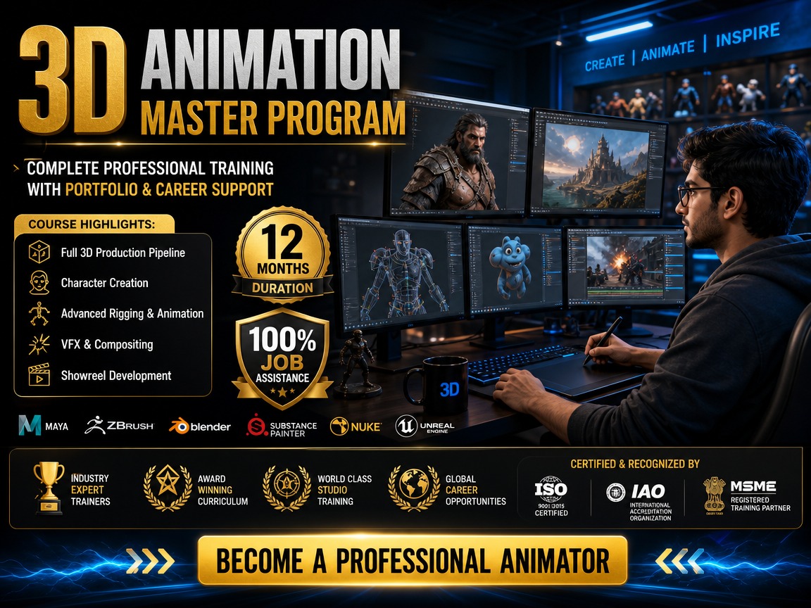 3D Animation 🎬Master Program 💰₹4000/Month