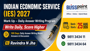 INDIAN ECONOMIC SERVICE (IES) Mark Up – Daily Answer Writing Program Including Test Series Starting From 25 Aug 2026