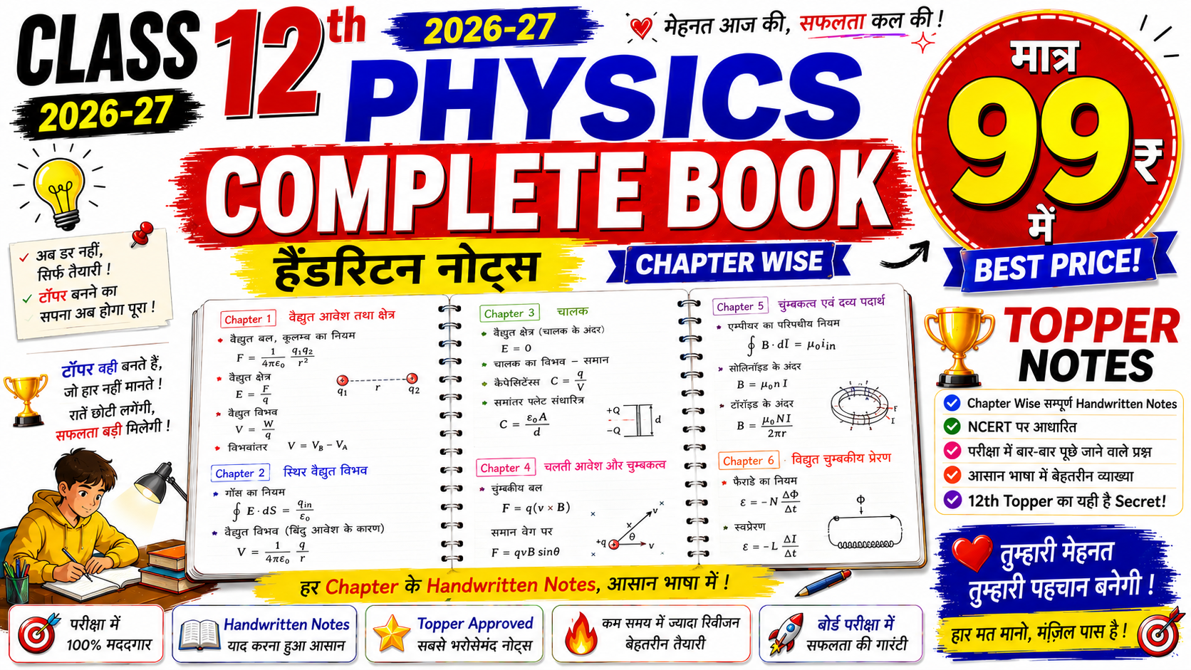 12th Physics Complete Hand Written Notes 
