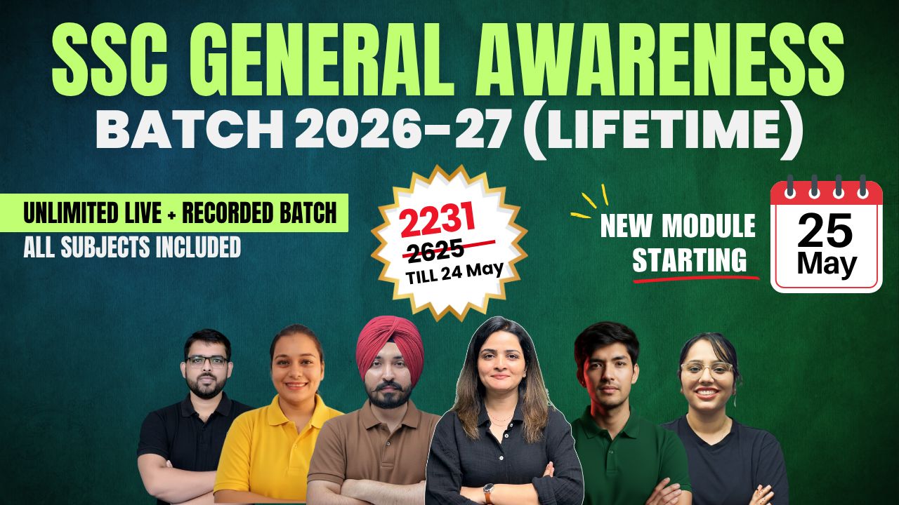 SSC GENERAL AWARENESS Batch 2026-27 (LIFETIME)