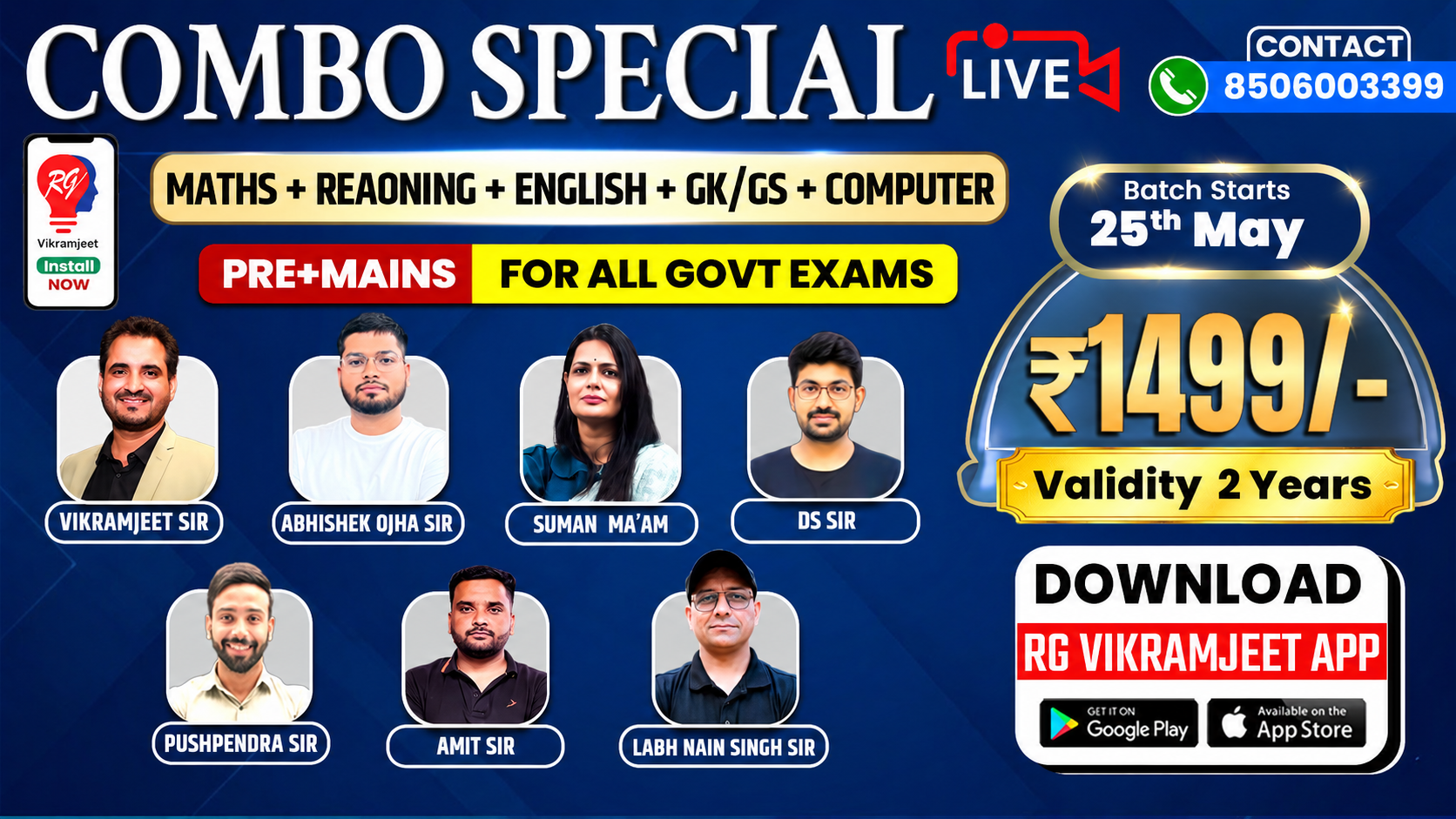 Combo ( PRE + MAINS ) LIVE New Batch( Reasoning + Maths + English + GK / GS ) starts from 25TH MAY 2026 