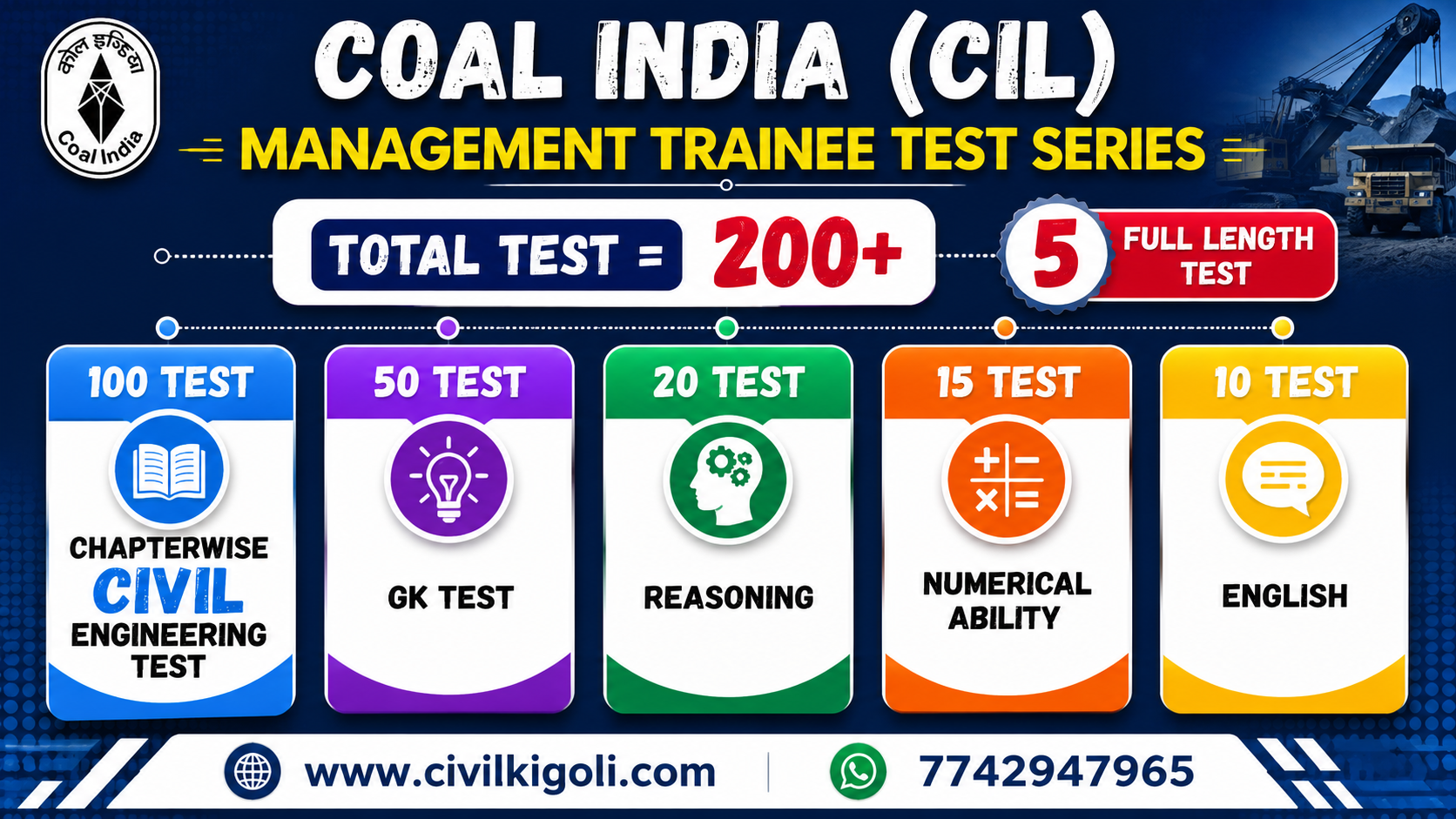 COAL INDIA (CIL)  Management Trainee TEST SERIES