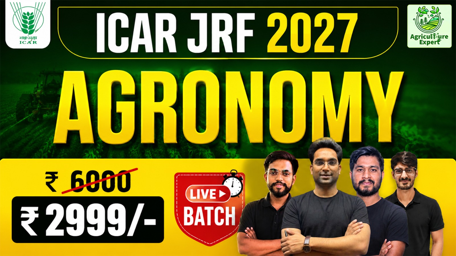 Agronomy ICAR JRF Batch Live 2027