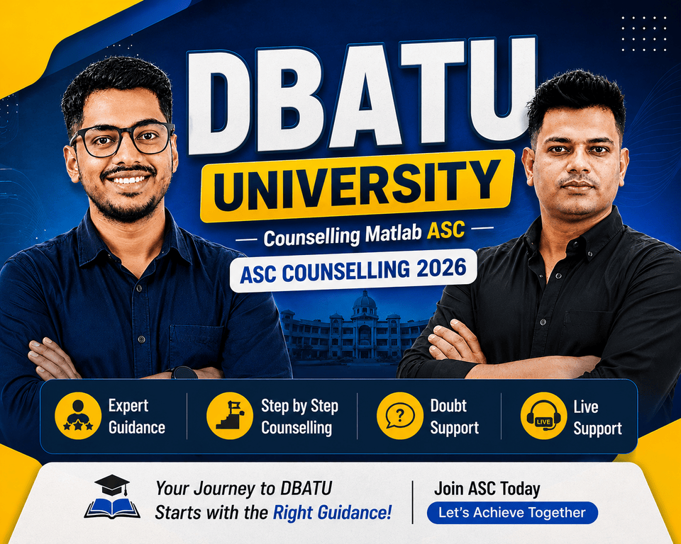 DBATU University ASC Counselling 2026 