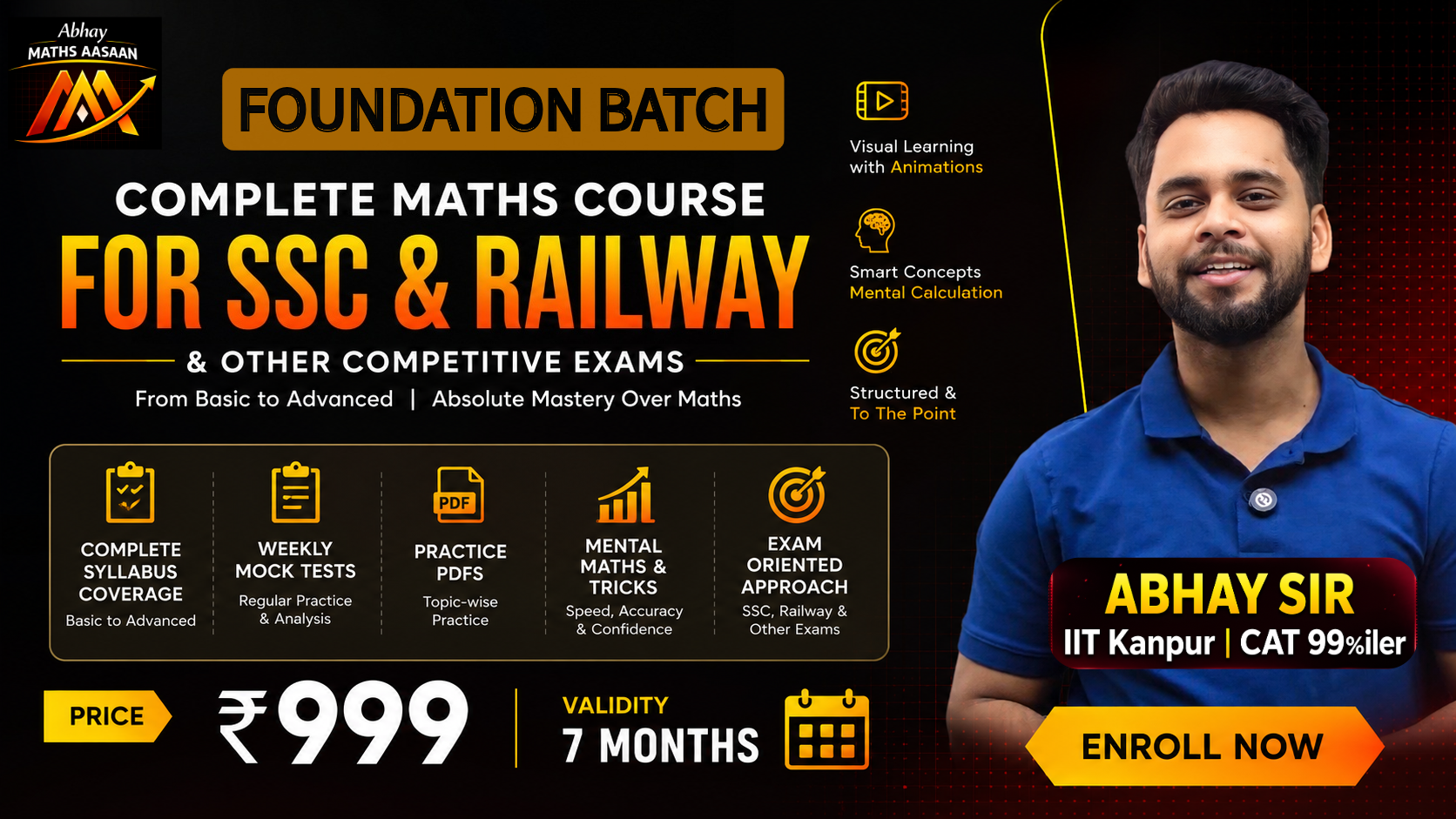 Foundation Batch for SSC & Railway