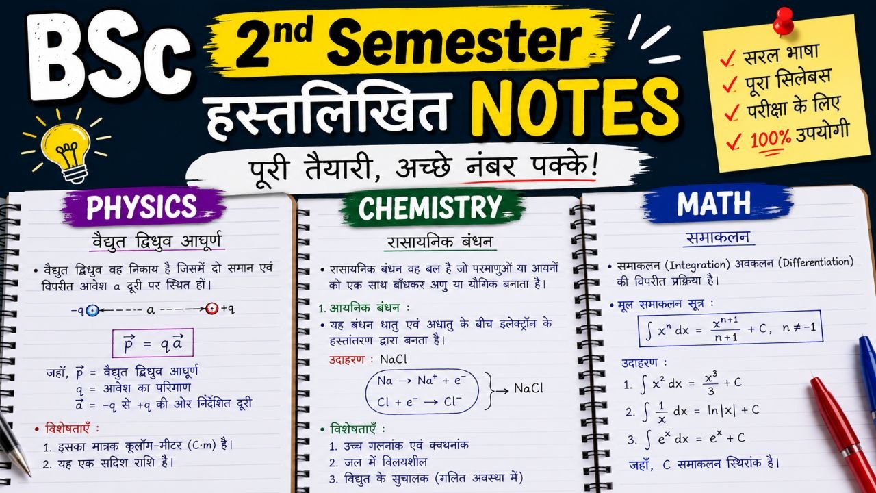 BSc 2nd Semester PCM Notes 2026-27