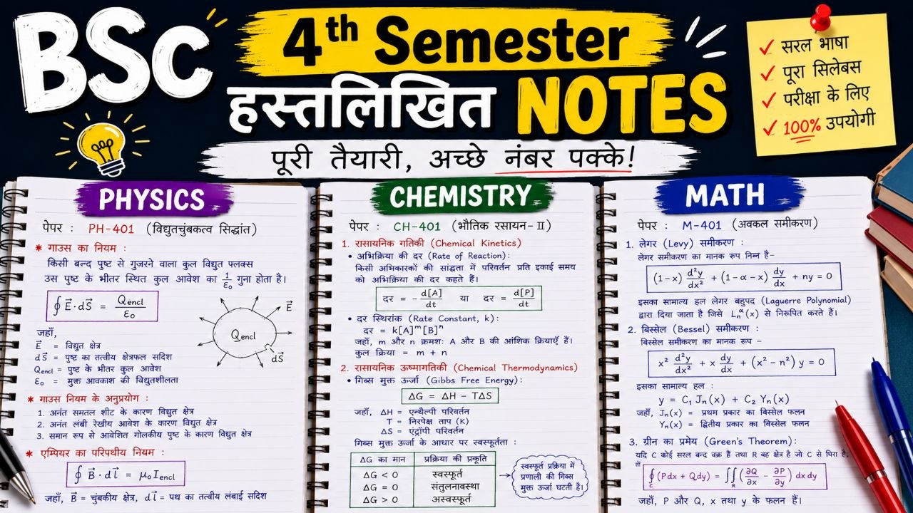BSc 4Th Semester PCM Notes 2026-27