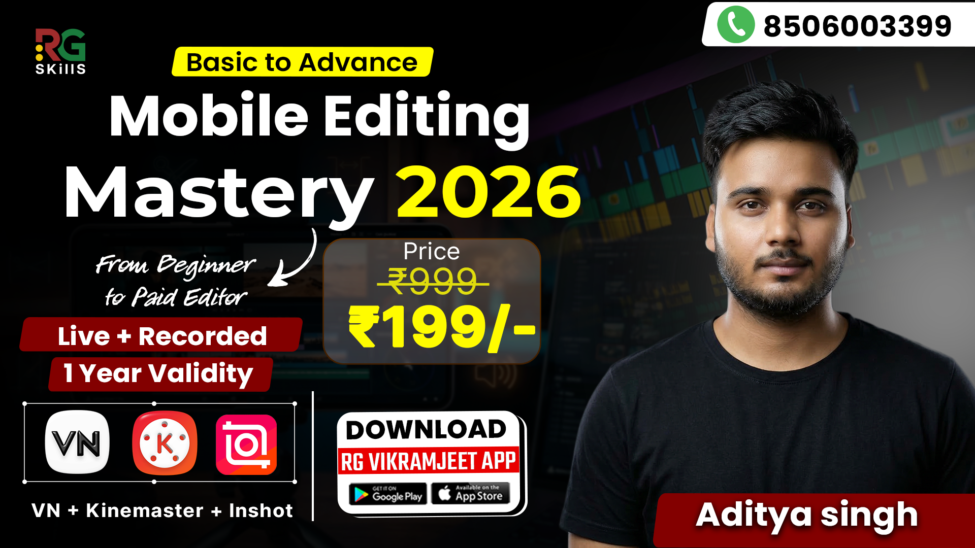 MOBILE VIDEO EDITING COURSE 2026 (BASIC TO ADVANCE) STARTS FROM 11TH MAY 2026