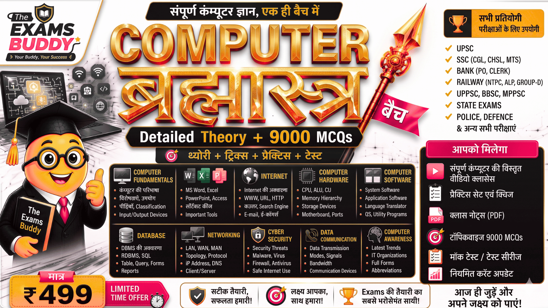 Computer ब्रह्मास्त्र बैच ✨ Detailed Theory + 9000 MCQs ✨