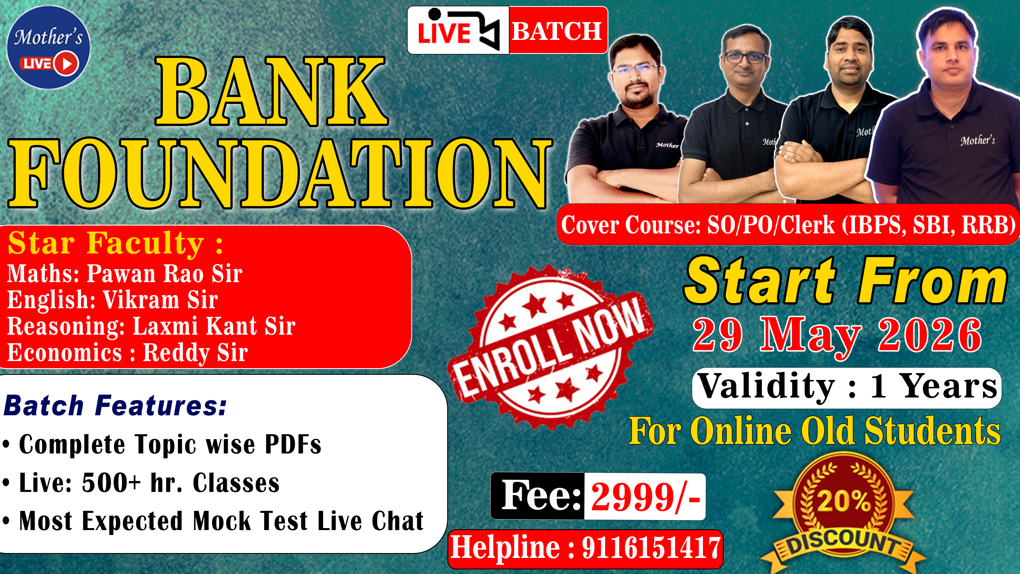IBPS/RRB/SBI- PO/Clerk Foundation (Live ) for All Bank & Other PSU Exam 13 April 2026