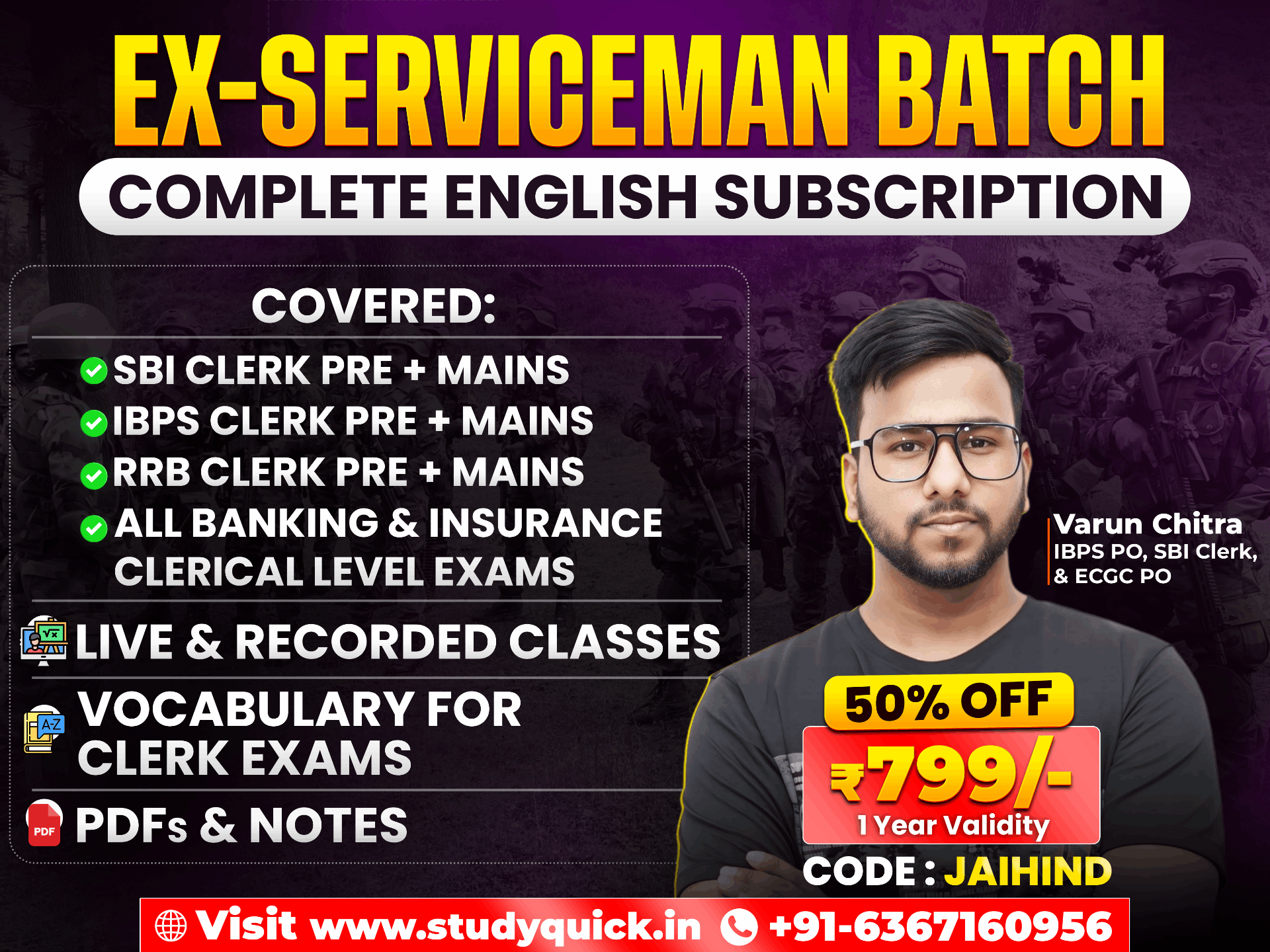 Ex-Serviceman Batch – Complete English Subscription (VARUN CHITRA)
