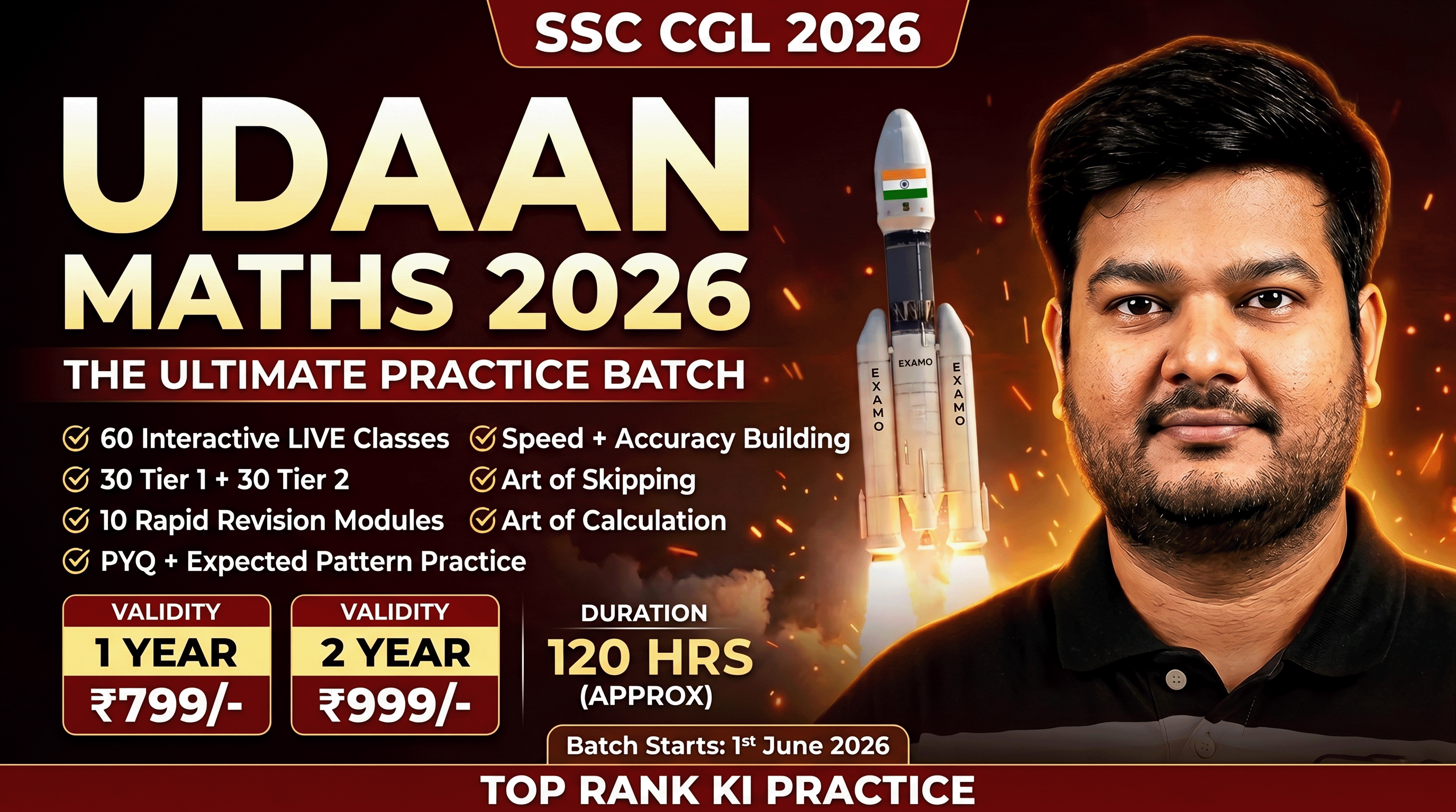 UDAAN MATHS 2026 - PRACTICE BATCH FOR SSC CGL 2026 PRE + MAINS