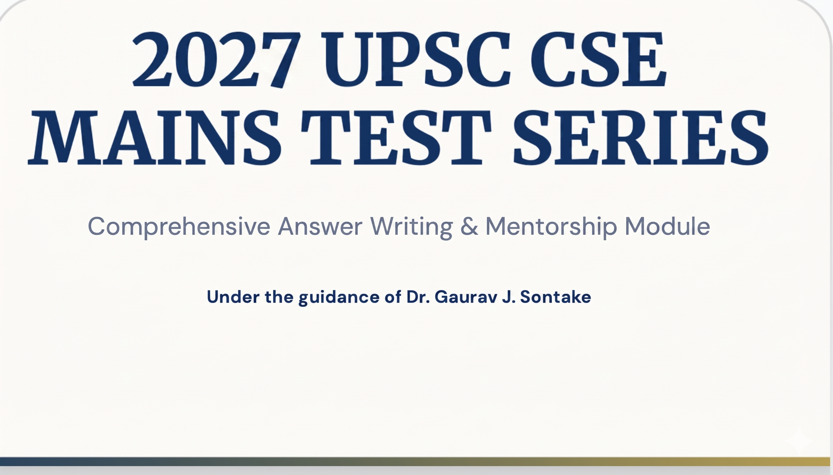 2027 UPSC CSE MAINS TEST SERIES