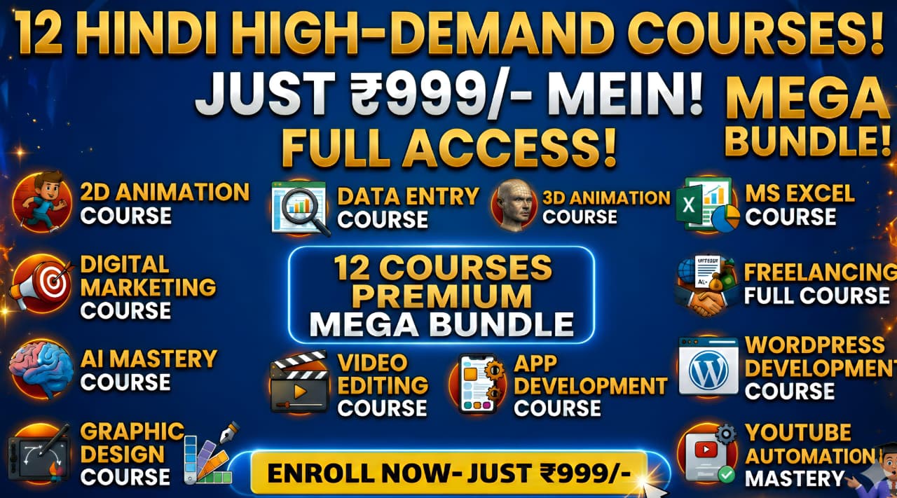 12 Hindi High-Demand Professional Courses Mega Bundle – Full Access at Just ₹999/-