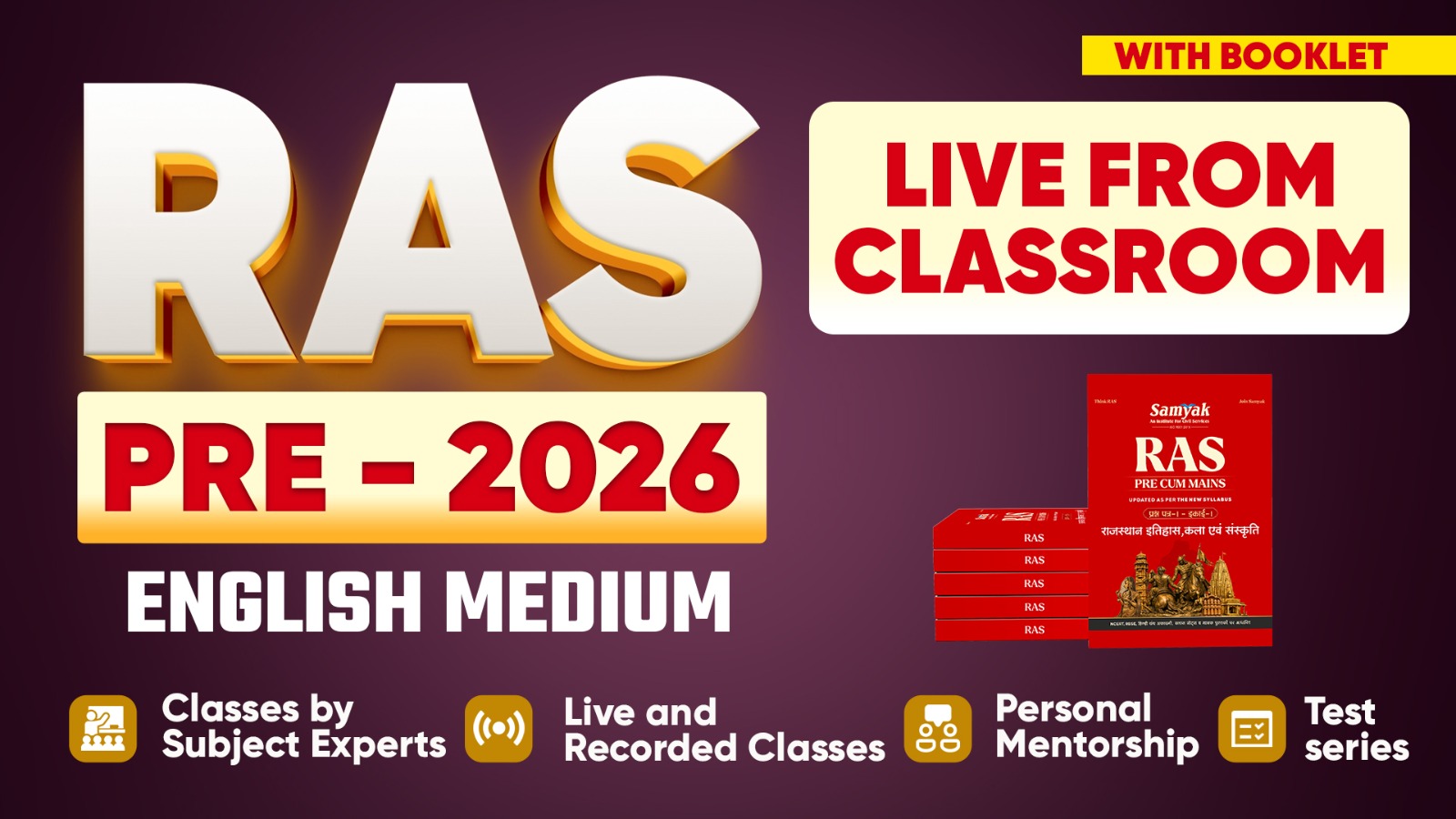 Target RAS PRE (English Med) Live from Classroom with Booklets (June 2026)