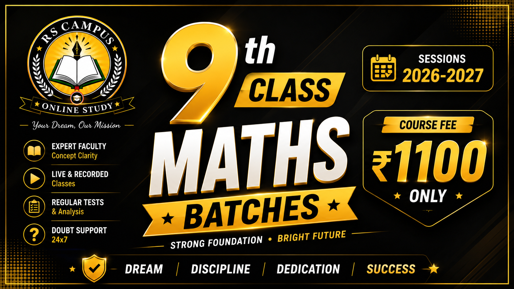 9th Class Math Batch(HINDI/ENGLISH MEDIUM)