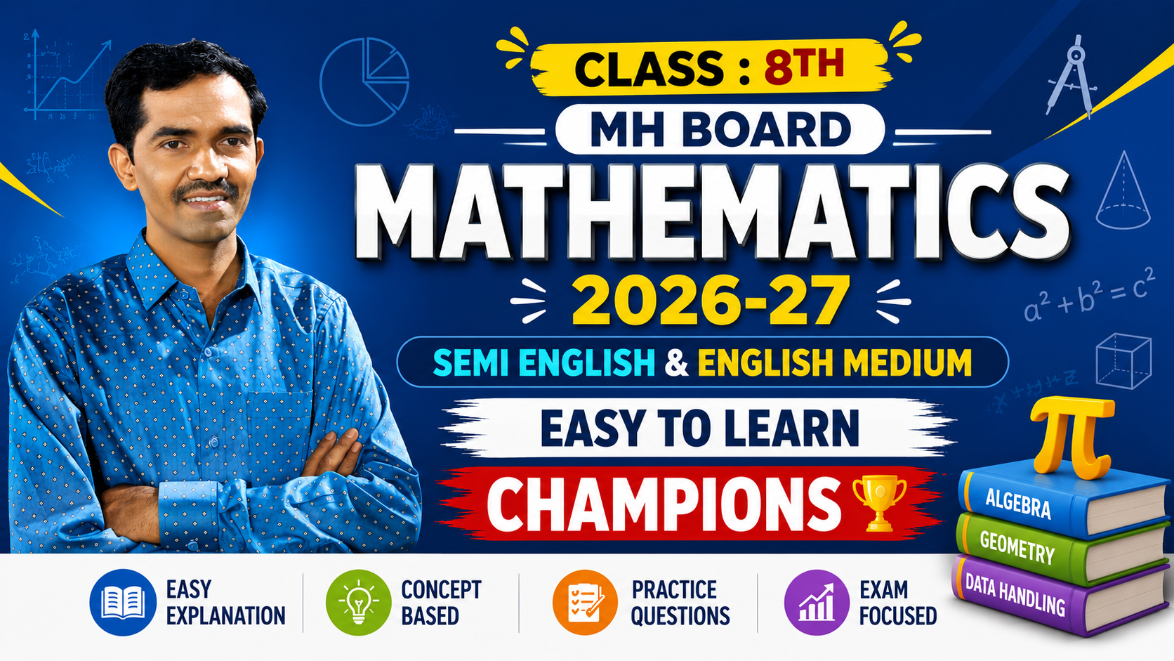 CLASS 8 TH | Mathematics | CHAMPIONS | MH Board | 2026-27