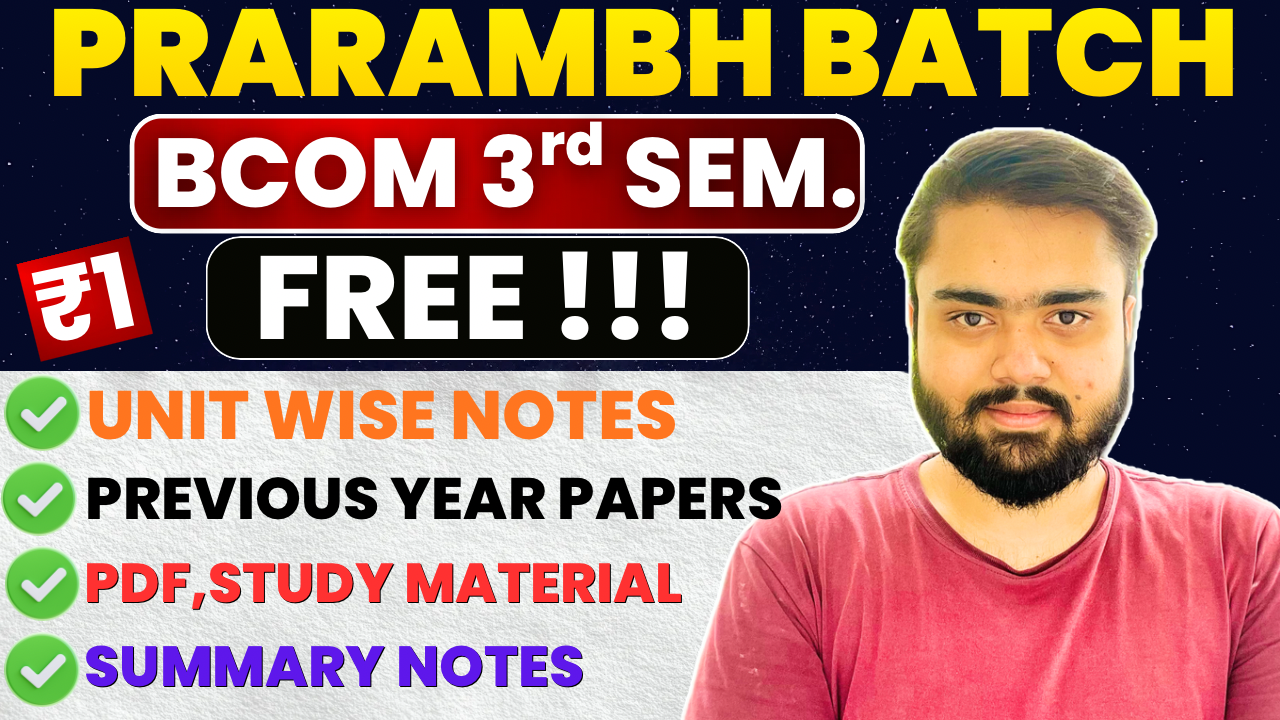 BCOM 3rd Semester Prarambh Batch 2026