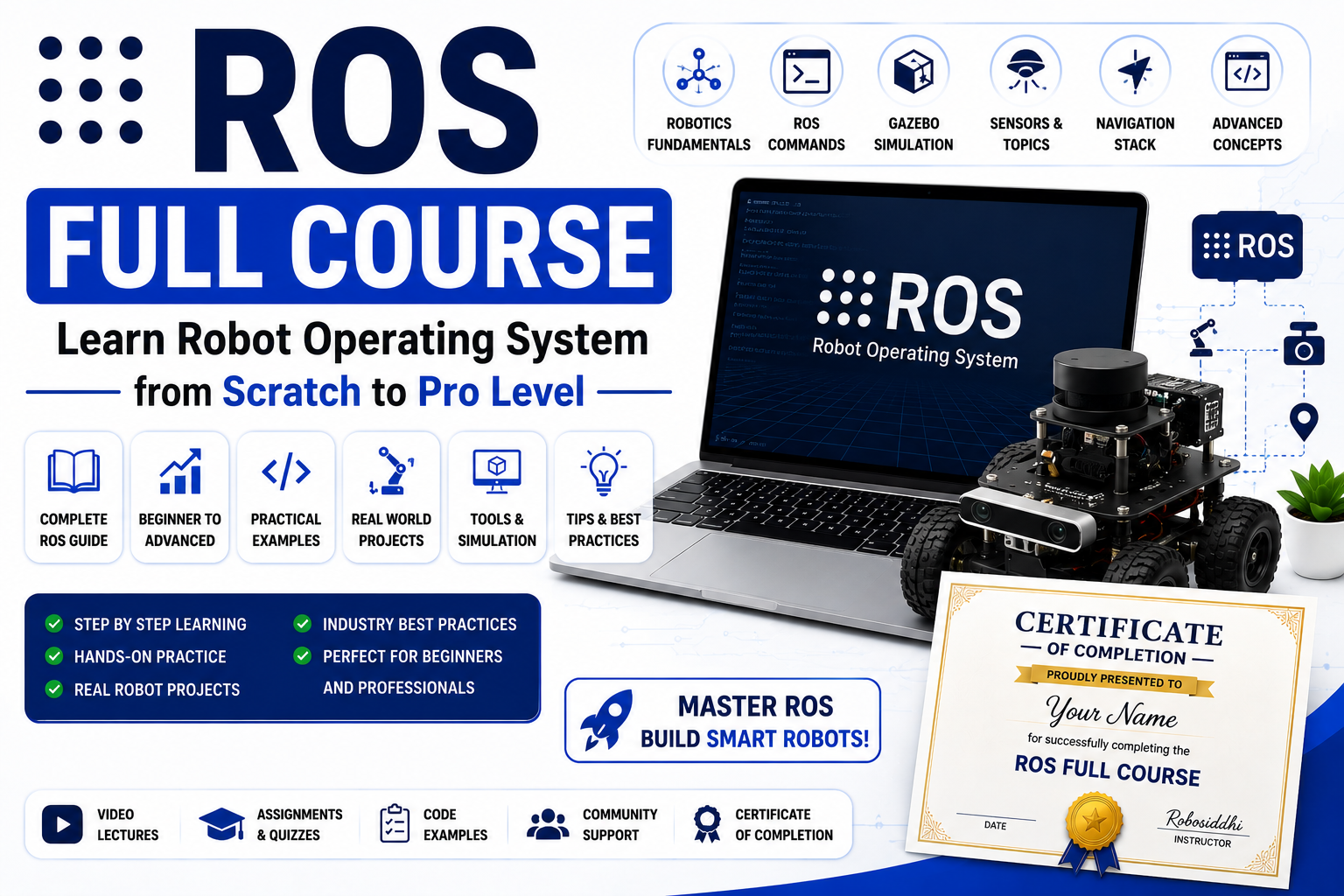 ROS Full Course  | Learn Robot Operating System from Scratch to Pro Level