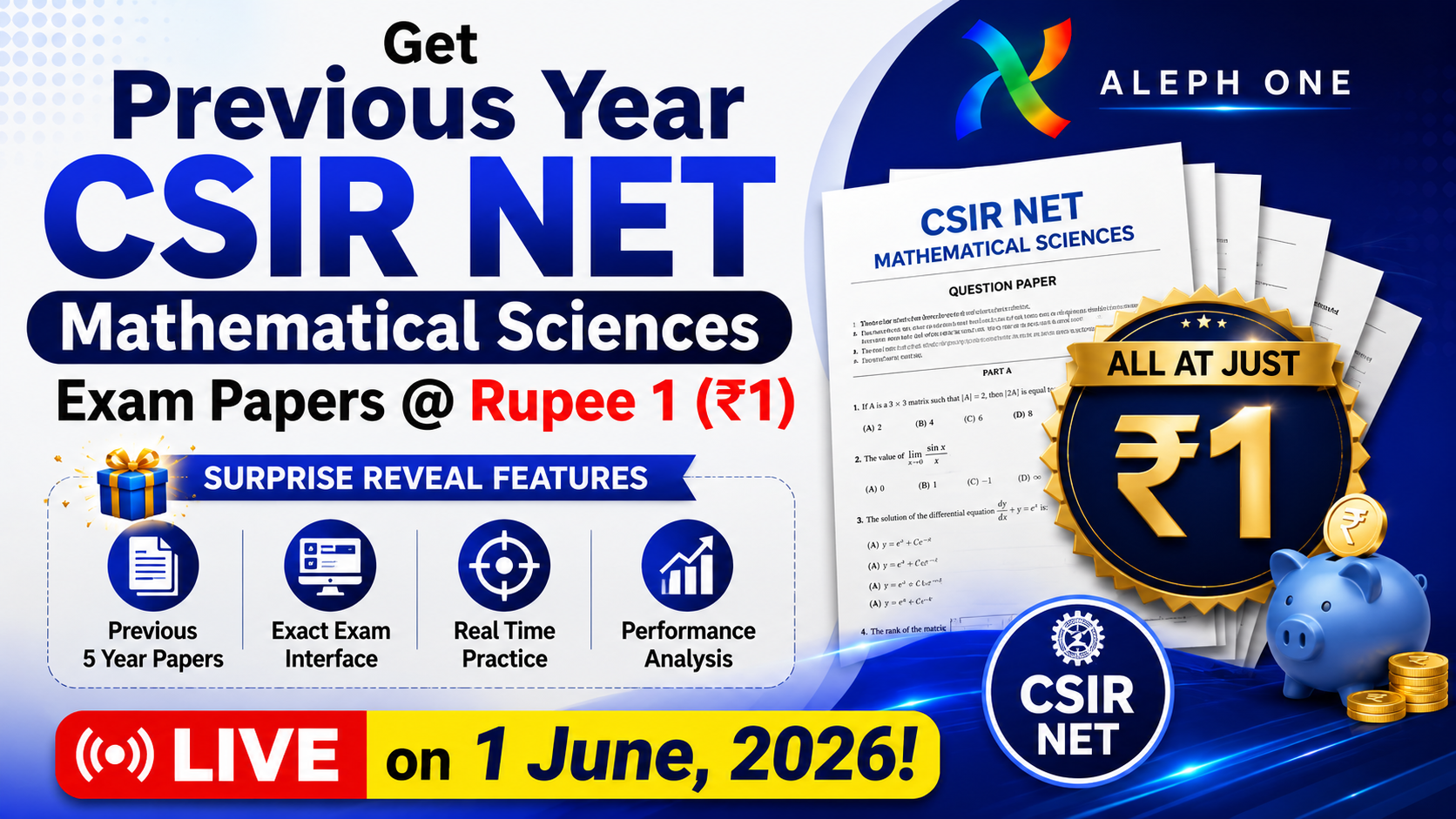 CSIR NET Previous Year Papers @₹1 !
