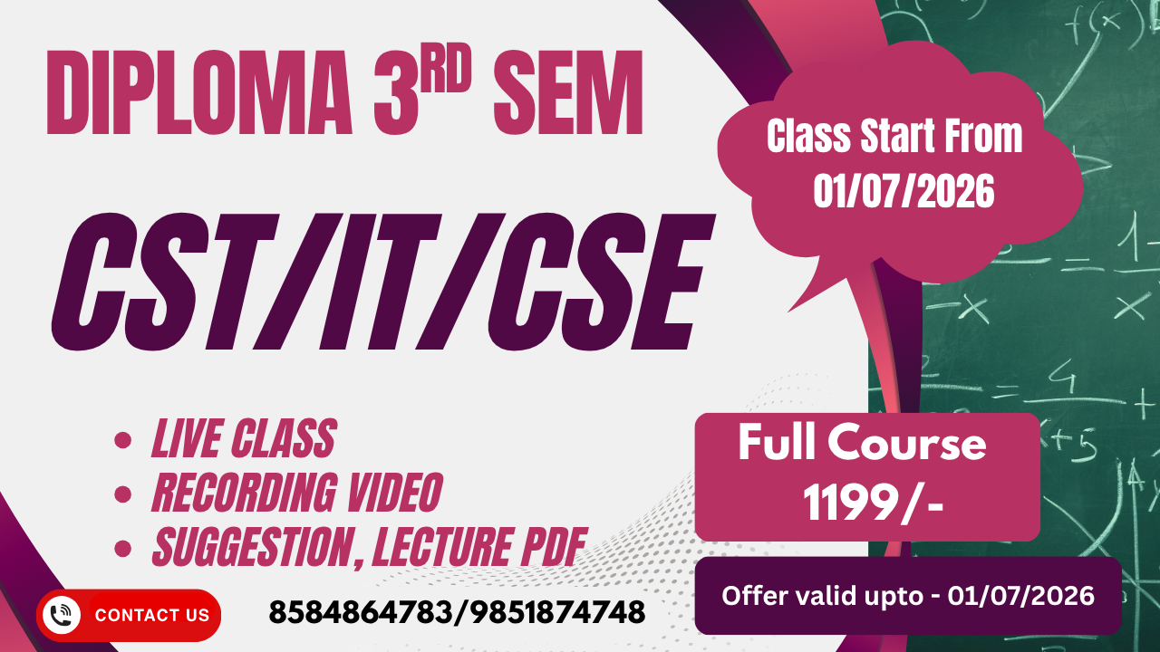 Diploma 3rd Sem CST/IT/CSE 2026