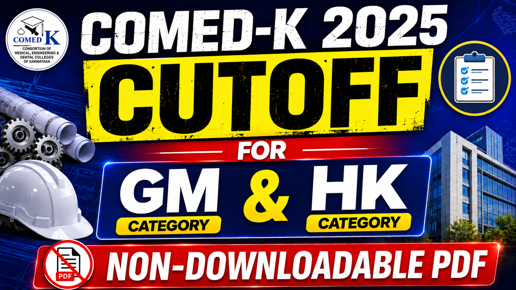 COMED-K 2025 CUTOFF FOR GM & HK CATEGORY