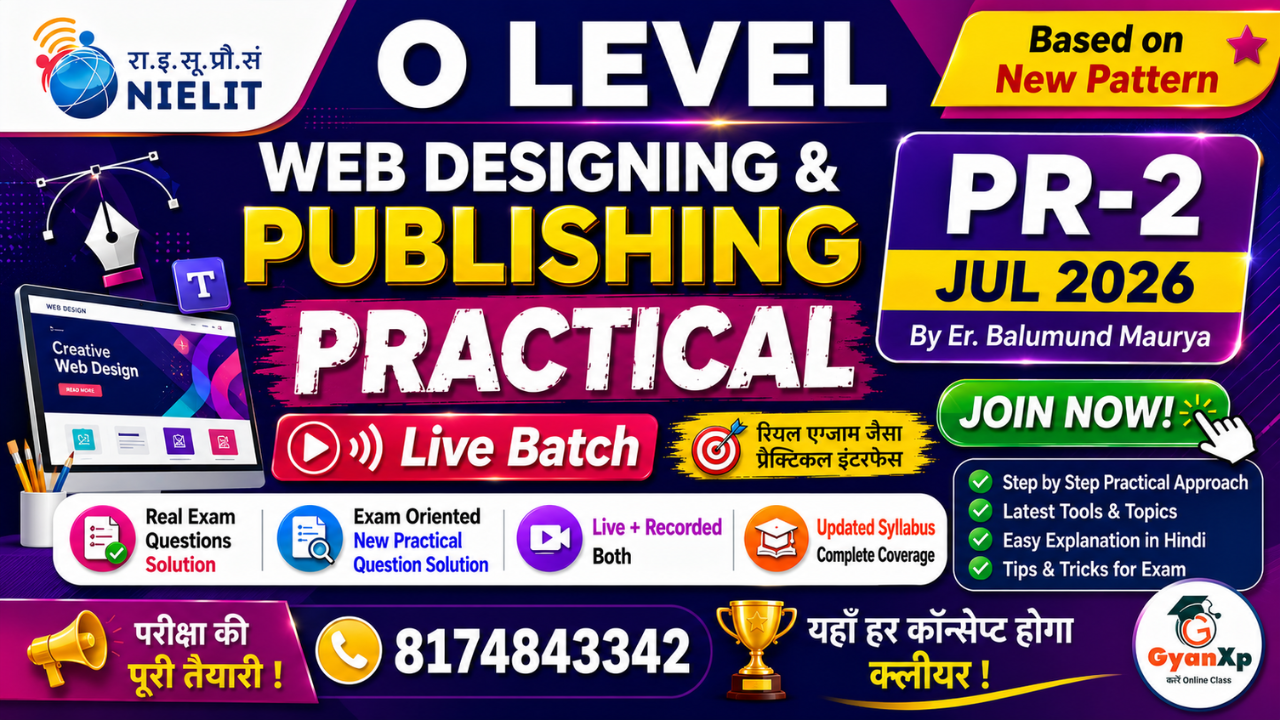Web Designing & Publishing (M2-R5.1) Practical Course JUL 2026
