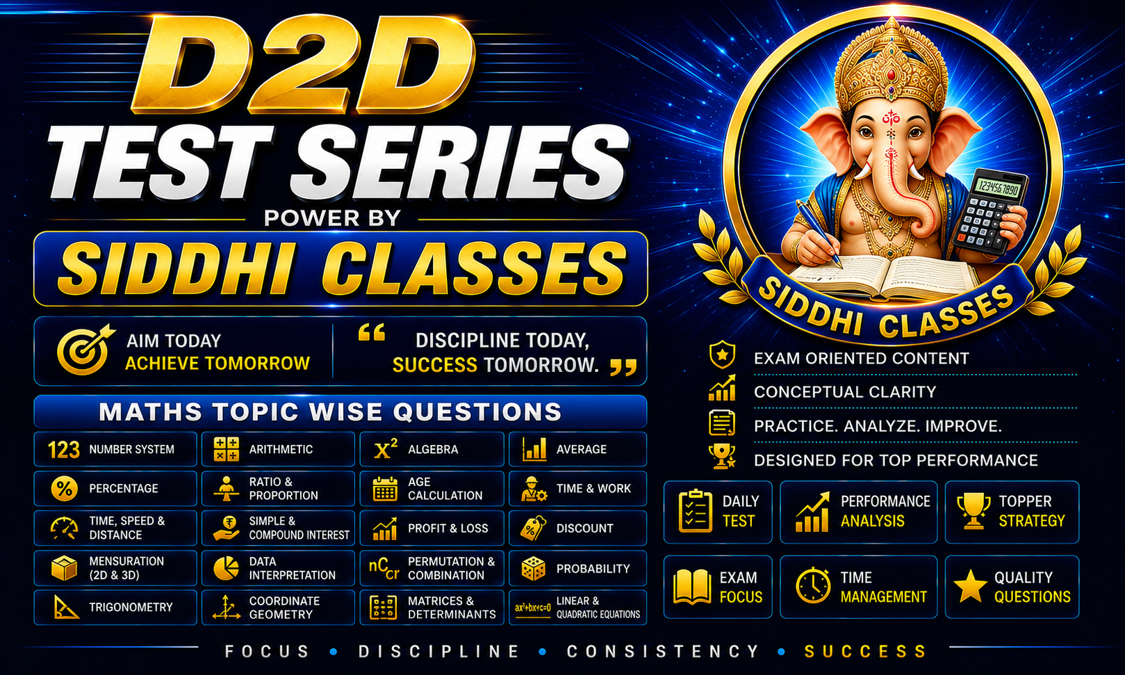  D2D Test Series Maths Topic Wise Questions Included