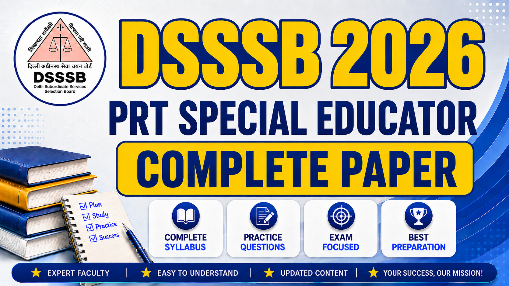 DSSSB PRT Spl. Education (GP+SUB) BATCH 2026