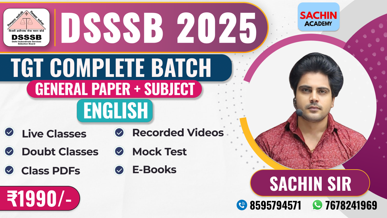 DSSSB TGT COMPLETE BATCH (GENERAL PAPER + ENGLISH)*