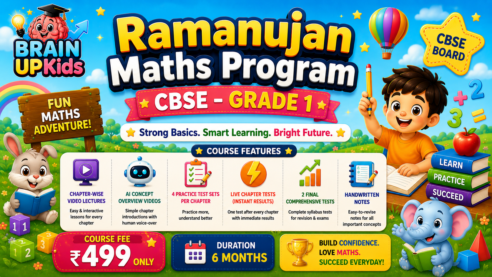 🎓 BrainUp Ramanujan Maths Mastery Test Series – Grade 1