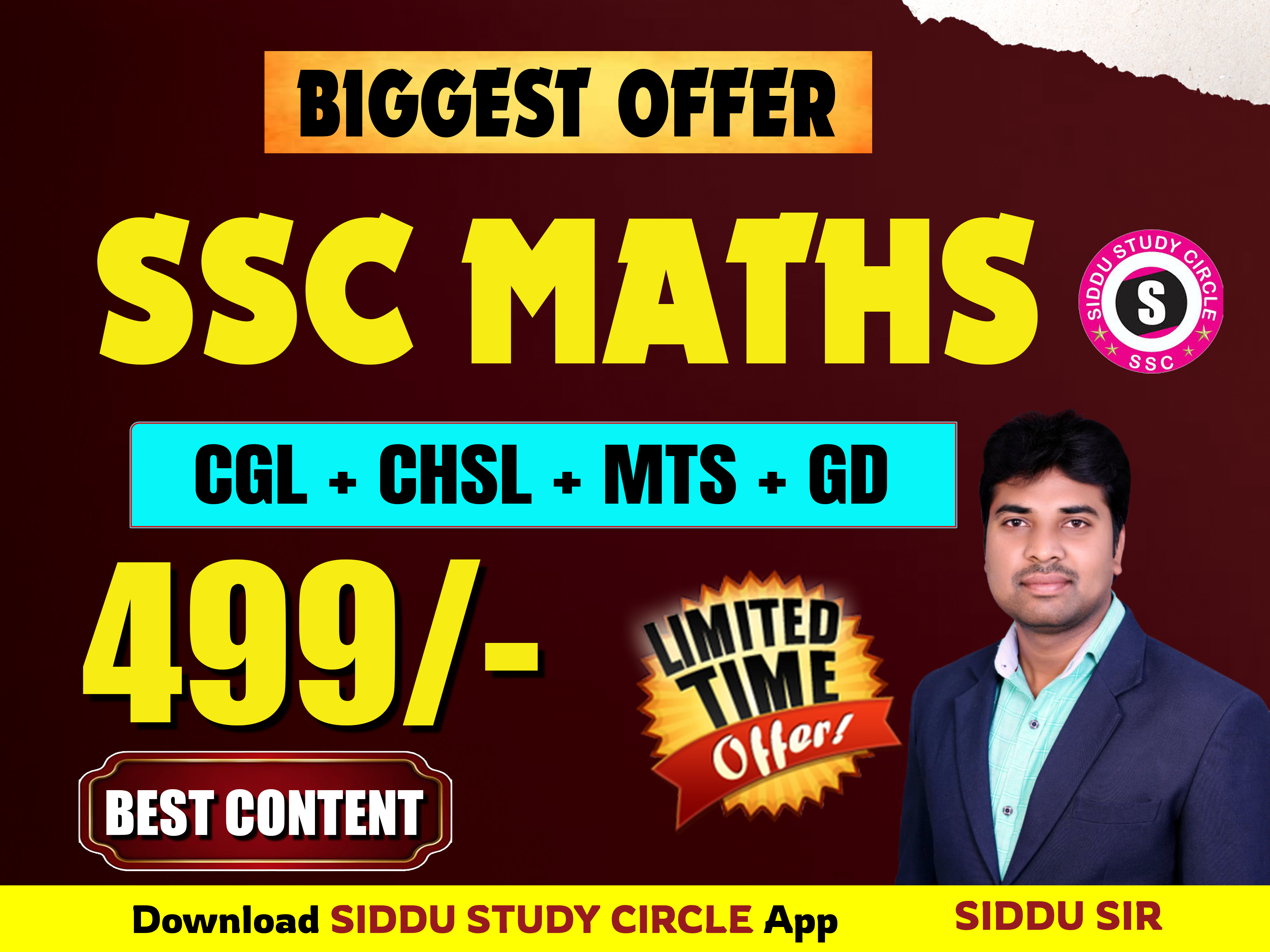 SSC MATHS  : CGL / CHSL / MTS / GD COURSE
