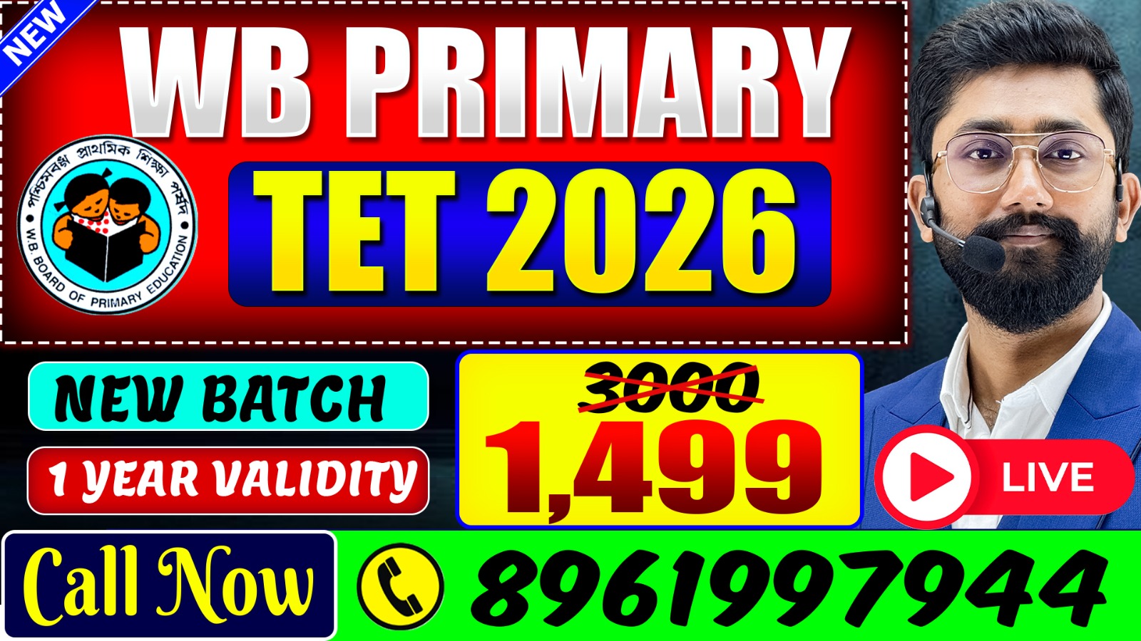 West Bengal Primary TET 2026 New Live Batch