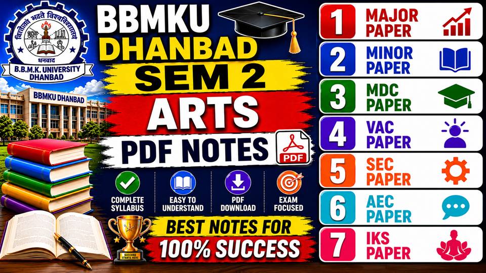 SEM 2 ARTS NOTES BBMKU DHANBAD 
