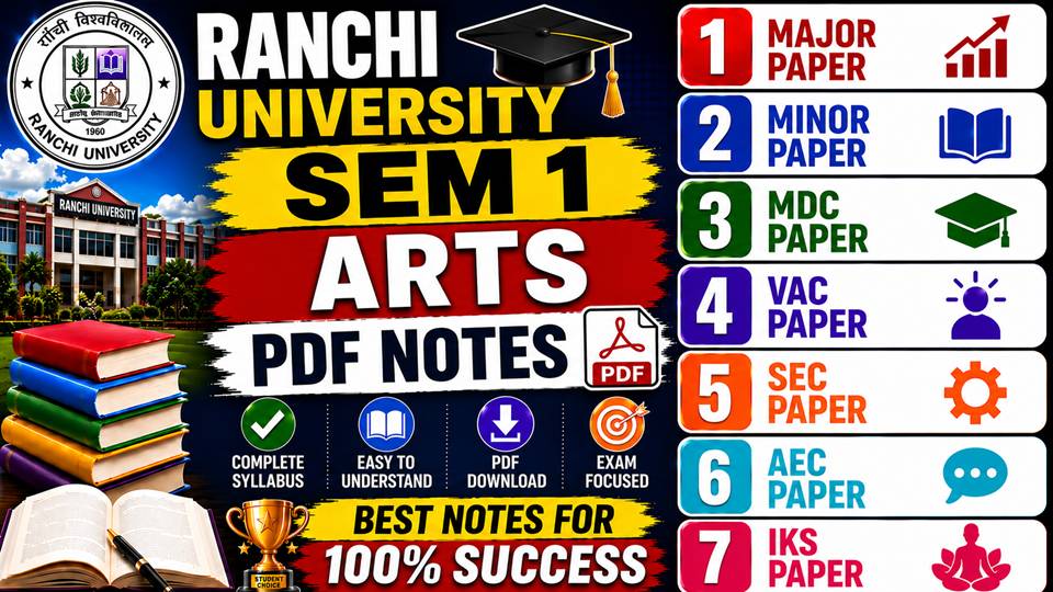 SEM 1 ARTS NOTES RANCHI UNIVERSITY 