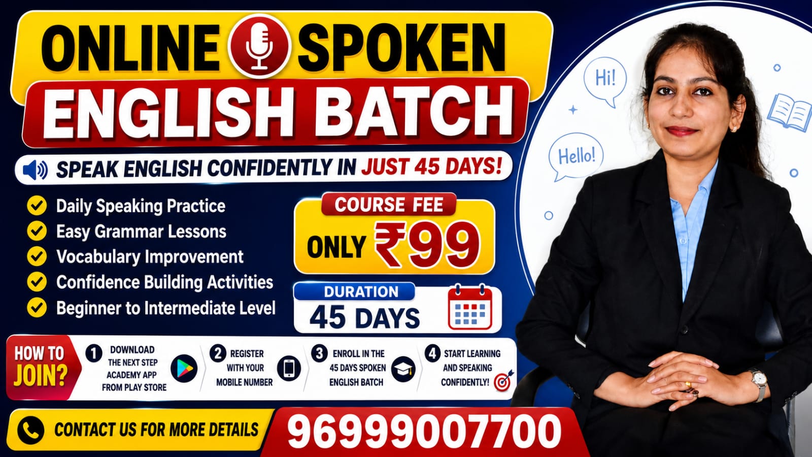 Online Spoken English Batch – Become Fluent in Just 45 Days!