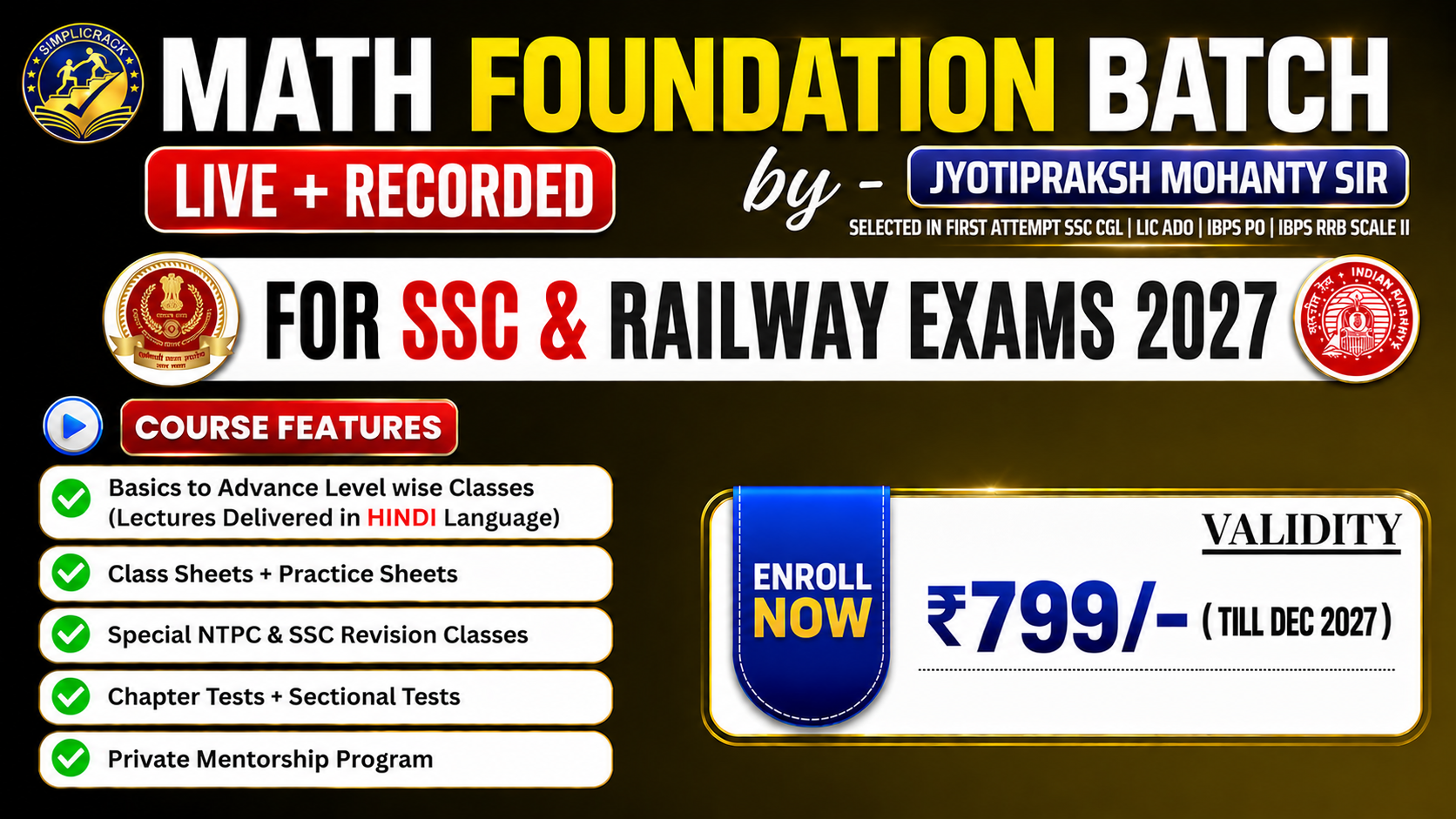 MATHS FOUNDATION BATCH 2027 (Arithmetic + Advance) by Jyotiprakash Sir
