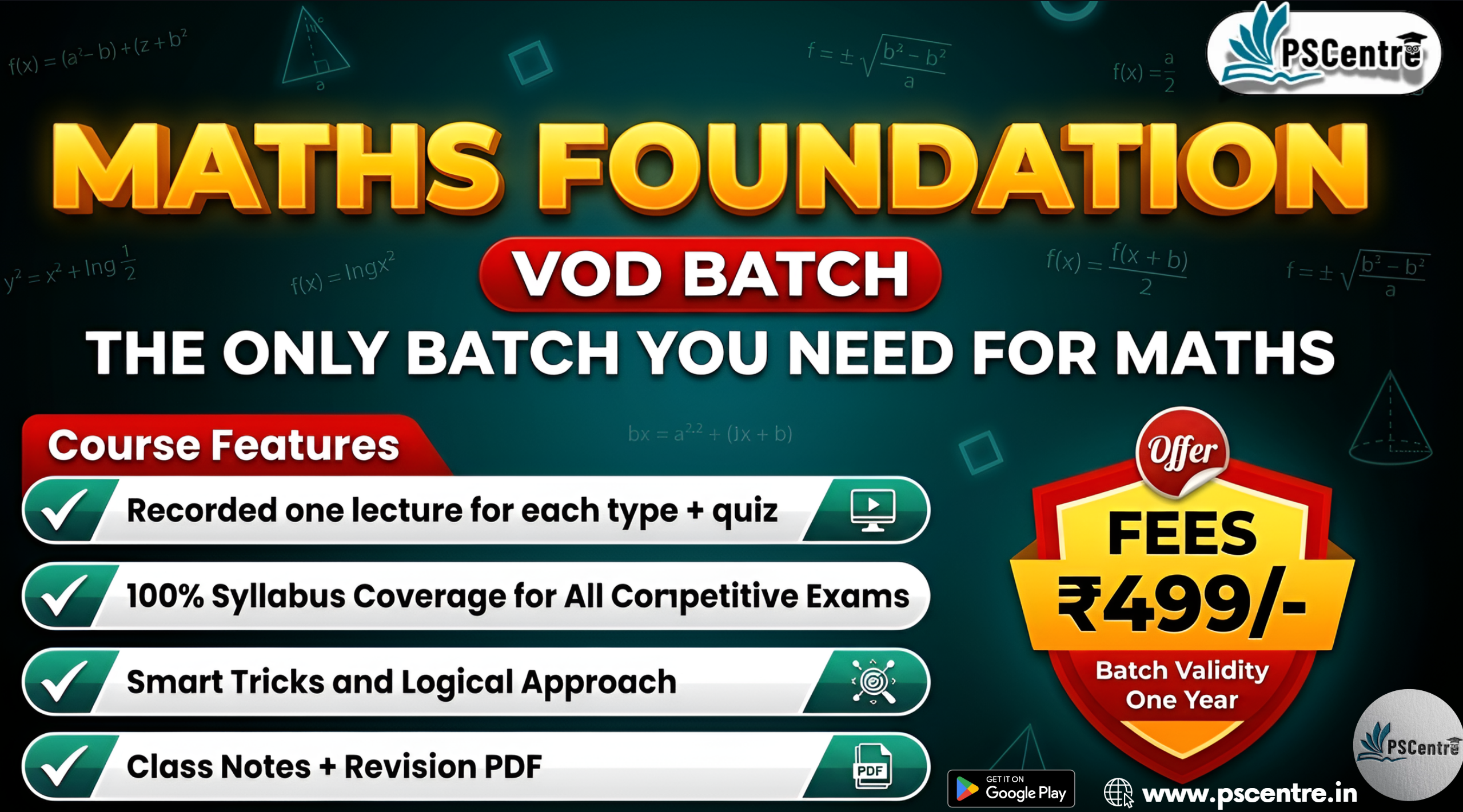 Maths Foundation VOD Batch
