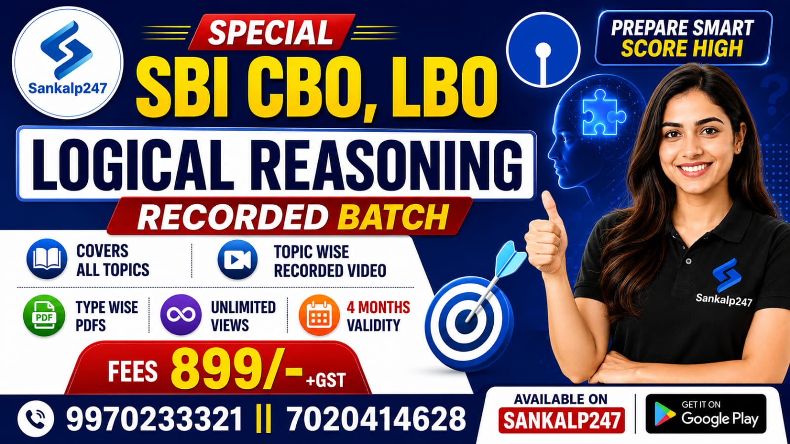 🎯 SBI CBO Exam 2025 – Logical Reasoning Course by Amol Patil