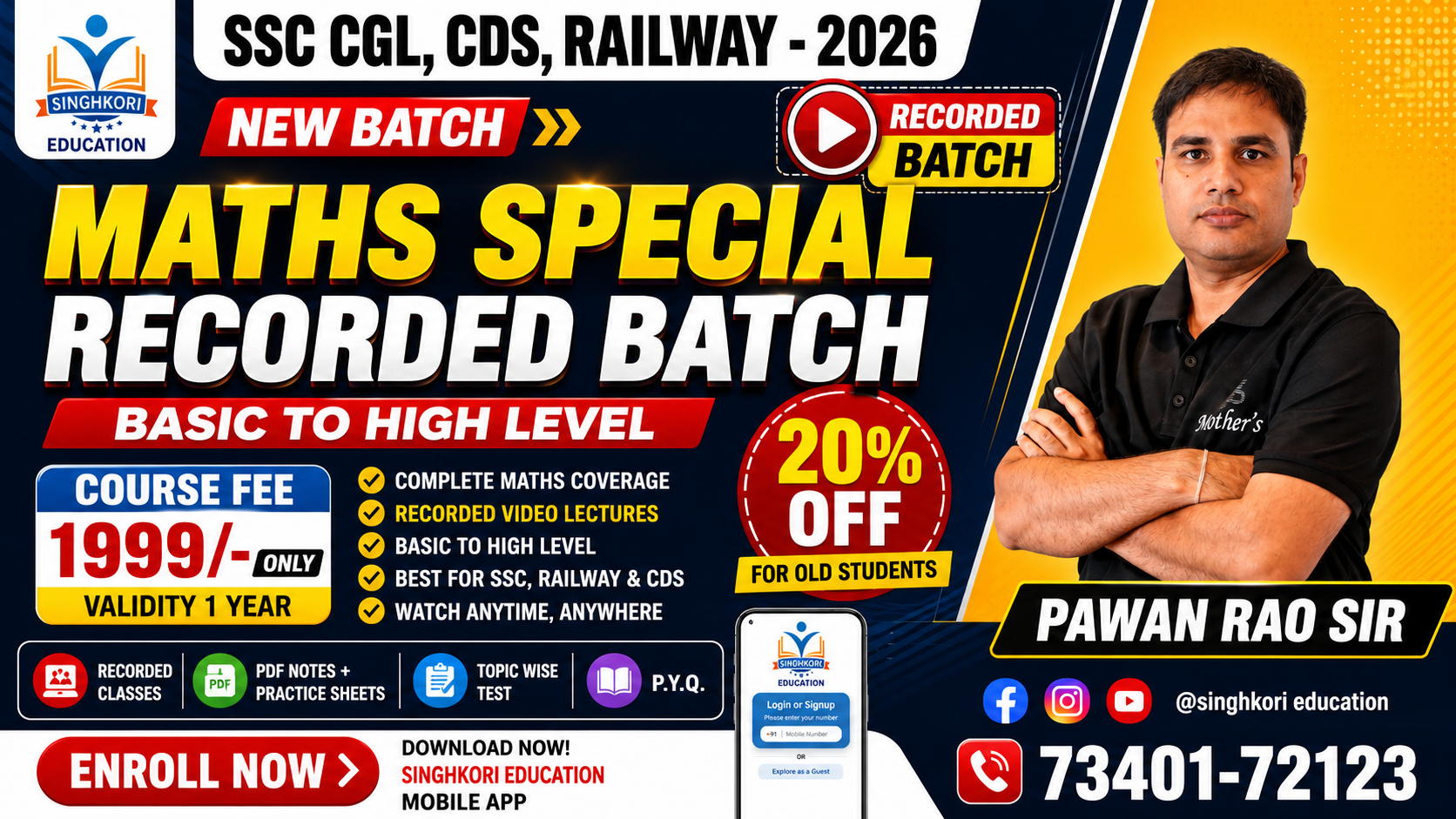 MATHS SPECIAL FOUNDATION RECORDED BATCH 2026-27 BY PAWAN RAO SIR