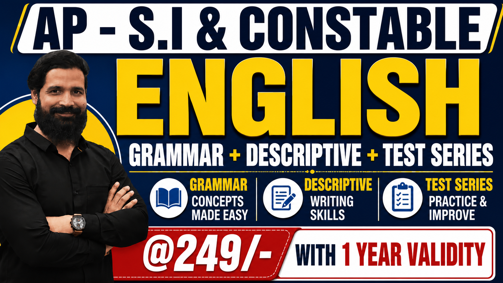 AP - SI - PC English Grammar + Descriptive + Test Series