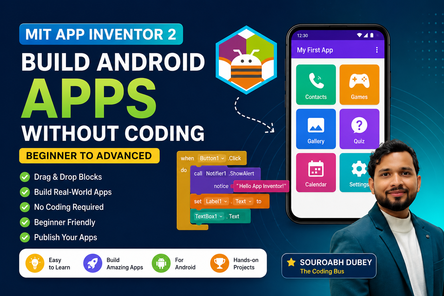 MIT App Inventor 2 Course for Beginners | App without Coding